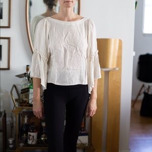 Anthropologie blouse with lurex stripes